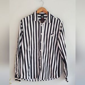 Disney X Forever 21 Collard Button Down Black/white Mickey Mouse Size US Medium